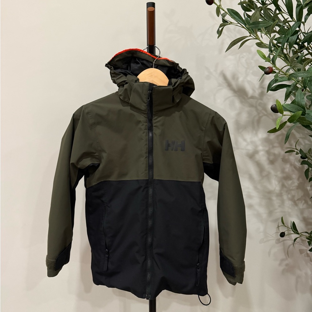Helly Hansen Kids Raincoat - Olive and Black